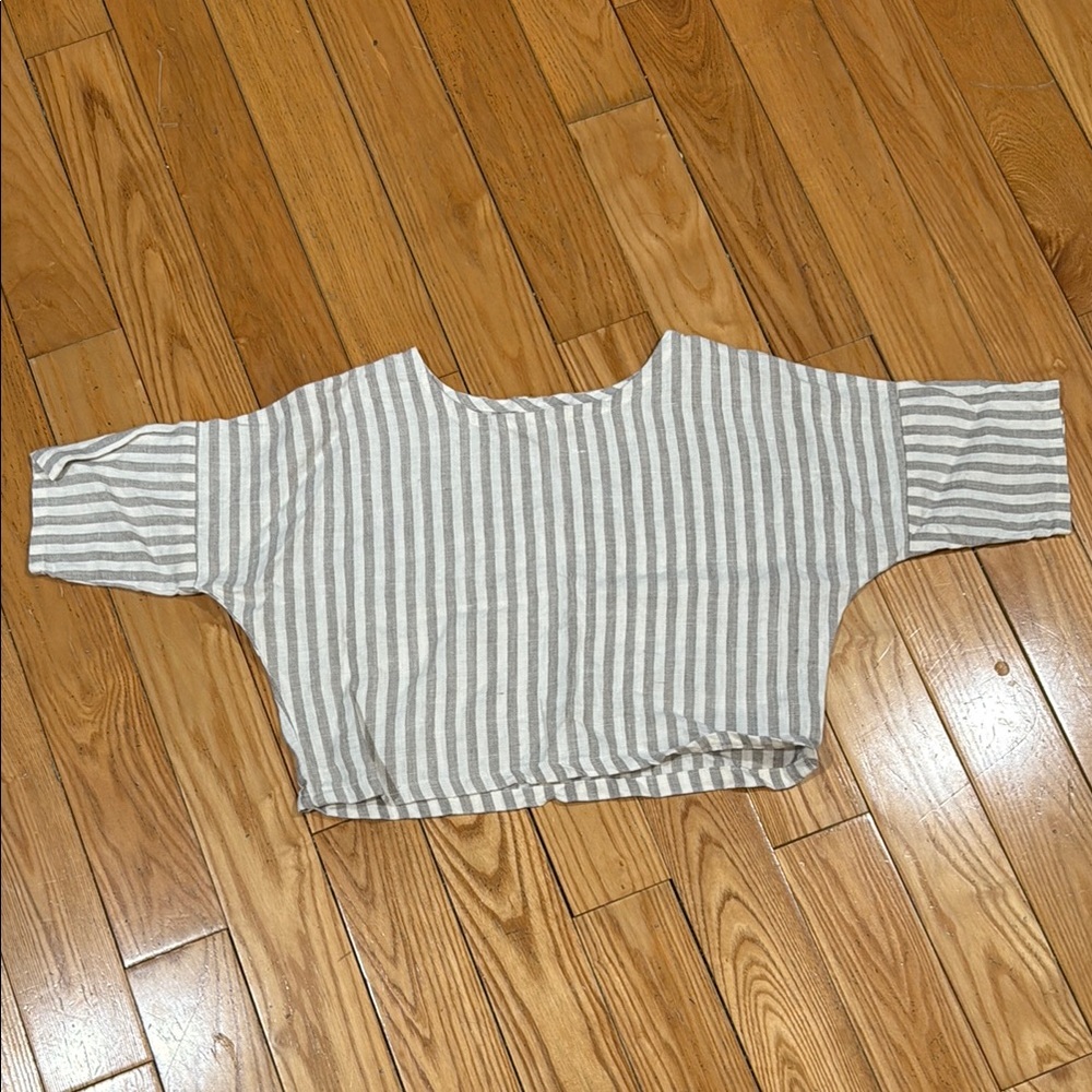 Conscious Clothing -Striped Gray Women's Top